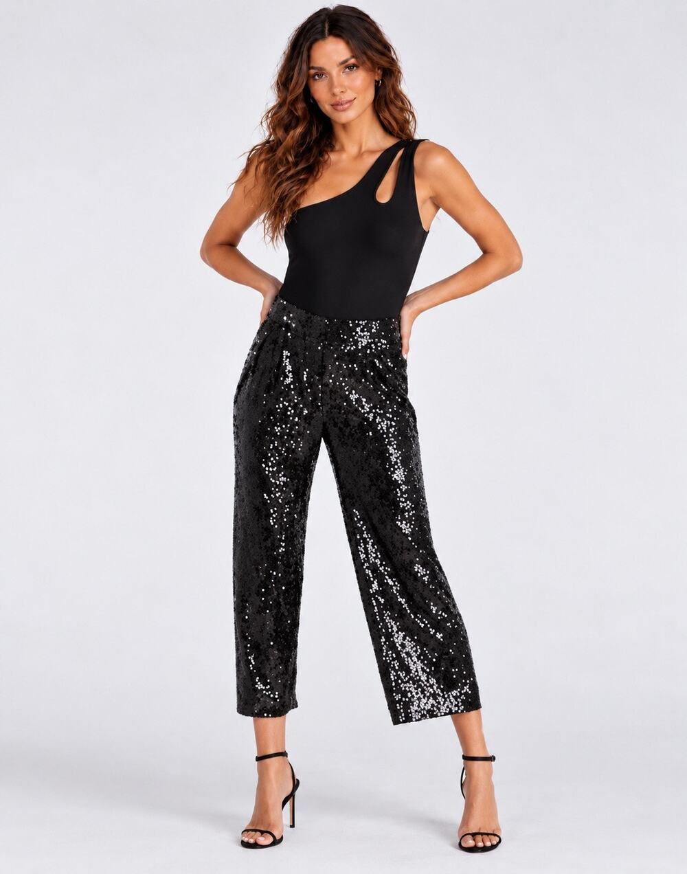 NWT Express Cropped High Rise Sequin Pants